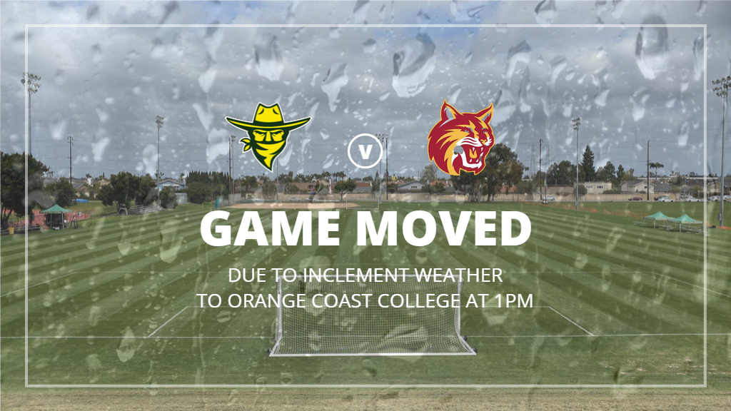 W Soccer: Today's Game has been Moved to Orange Coast College
